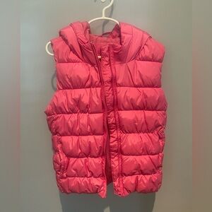 Pink GAP Kids Puffer Jacket With Hoddie in size 10